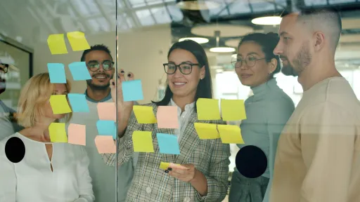 Group of people collaborating in an office setting