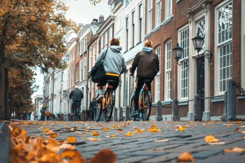 People on a bike in Delft