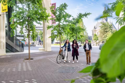 Young people walking in The Hague