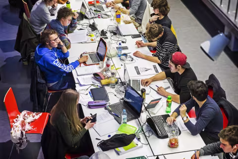 Students during an event