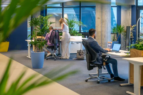 People behind computers