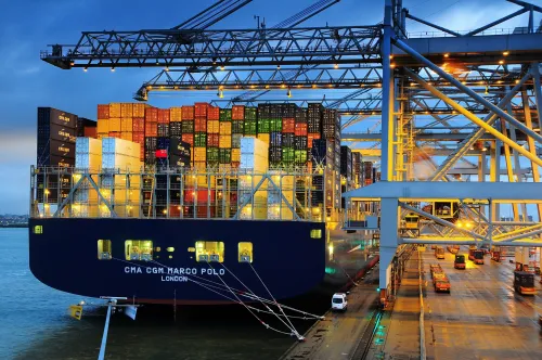 Ship in Rotterdam Port
