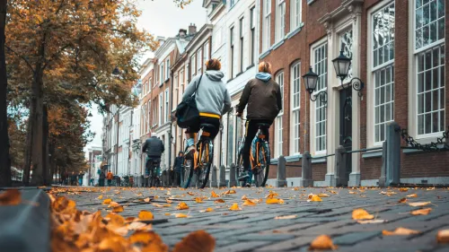 People on a bike in Delft
