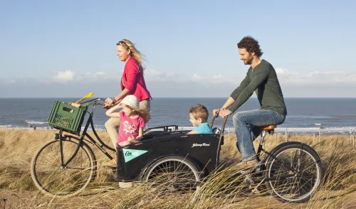 National Park Dutch Dunes family cycling beach